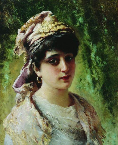 Woman Head, 1890, Konstantin Makovskyhttps://www.wikiart.org/en/konstantin-makovsky/woman-head