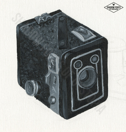 Had a go at painting a Kodak Brownie Box camera in Acrylics, was pleasantly surprised with the resul