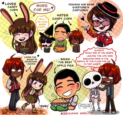 Some Little Chibi Team CFVY Halloween/Autumn Related Doodles!