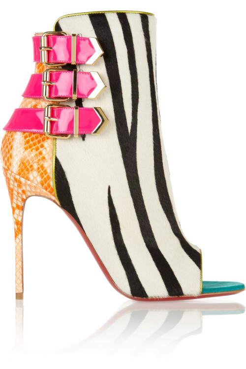 Christian Louboutin Most of his crazy mixed media shoes are awful, but once in a while a pair will c