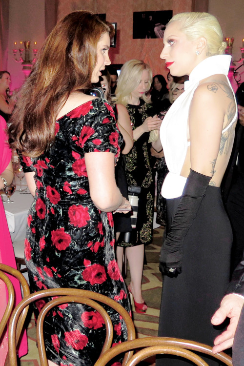 gagasgallery:  Lady Gaga and Lana Del Rey attend the Weinstein Company Pre-Oscar Dinner In Beverly Hills, CA. 2.27.16