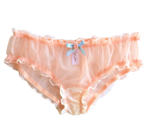 placedeladentelle:Peach Dream Bralette + Peachy Keen Garter Belt + Pretty Peach Panties by Sugar Lace Lingerie / Please don’t remove the credits 