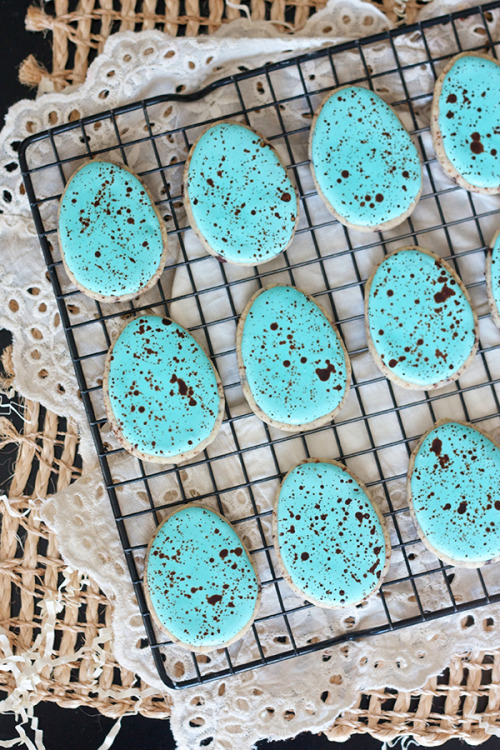 sweetoothgirl:malted milk speckled egg cookies