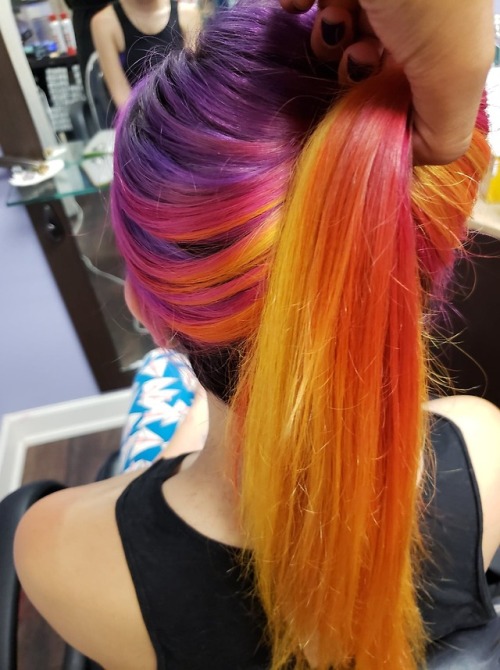 organichaos: Fire Feathers!!My hair was done by the magnificent, magical color wizard queen of the