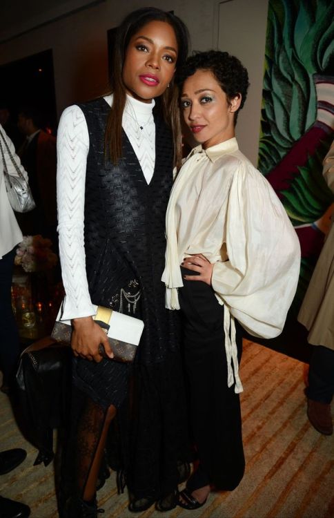 celebsofcolor:Naomie Harris and Ruth Negga attend Louis Vuittons Celebration of GingerNutz in Vogue’