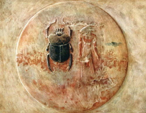 Seal of the tomb of Seti I. Khepri and Ra in the form of ram-headed god.