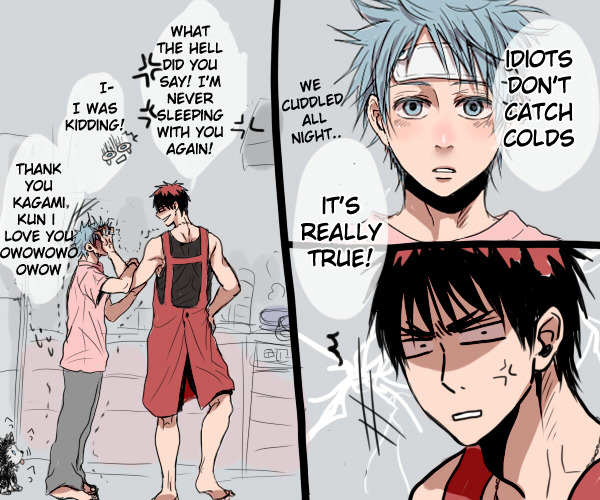 cecil-lulu:  Kuroko catches a cold.. still on KnB trans rampage | artist (゜_゜)