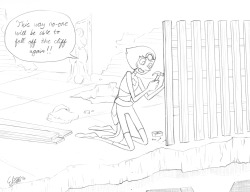 hya-chan-art:  How I imagine Pearl after Mindful Education! There better be a fence there the next time we see the sky arena… 