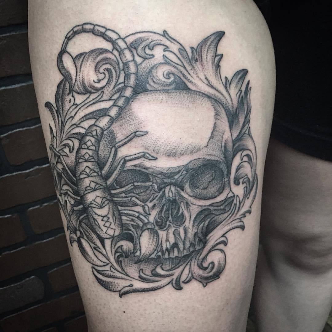 Scorpion and skull tattoo By Beth Wilde  Hình xăm Xăm Bọ cạp
