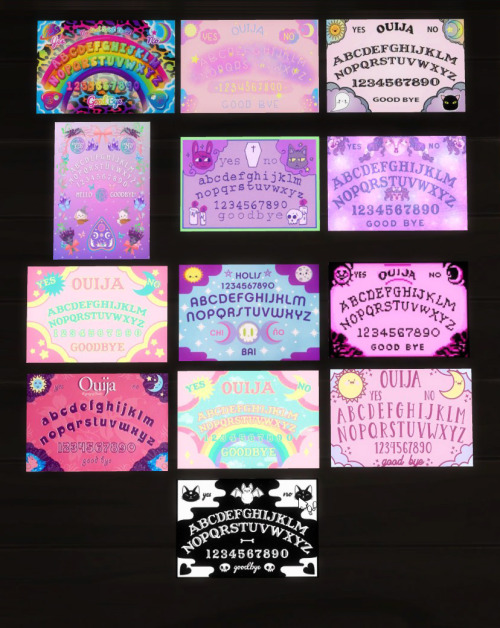 Kawaii Ouija Set@neutralsupply recolors. The meshes are needed and you can find them &lt;HERE&am