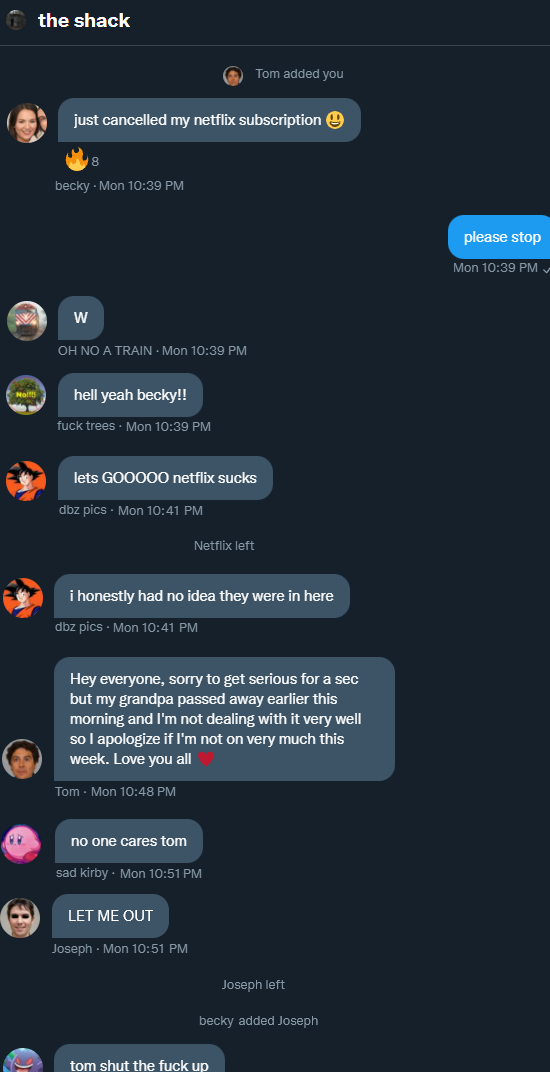 I Got Added To A Chat Where Nobody Responds To Me Also I Cant Leave