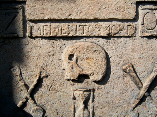 Skulls &amp; skeletons on grave markers in various centrally located Scottish cemeteries.