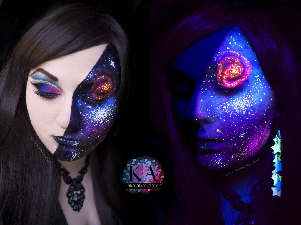 davidesky2:  Black-light makeup by Katie Alves, via Boing Boing. 