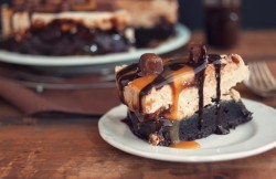 miscellaneousdesserts:  Snickers Peanut Butter Brownie Ice Cream Cake (recipe) 