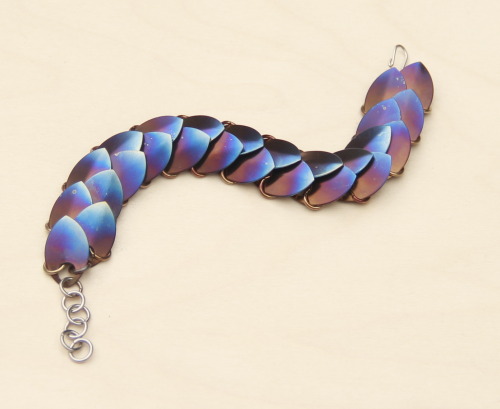 A Pair Of Heat-colored Titanium Dragon Scale Bracelets That I Finished Up Last Night. Doing The Colors