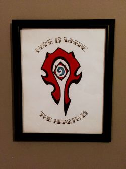 wow-images:  GF made me this tattoo flash and framed it for my man cave. thought I’d share.