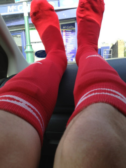 footiesox:  rugbysocklad:  Red footy socks