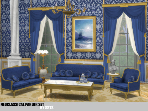 strangestorytellersims:strangestorytellersims: NEOCLASSICAL PARLOR SET by SSTS New meshes Base game 