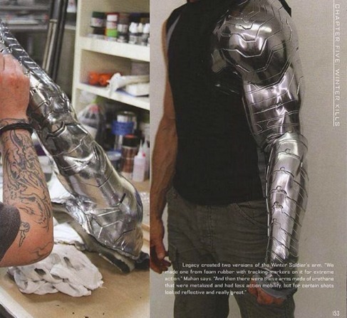 blond-demon:  Closeup of the Winter Soldier’s metal arm in the making. 