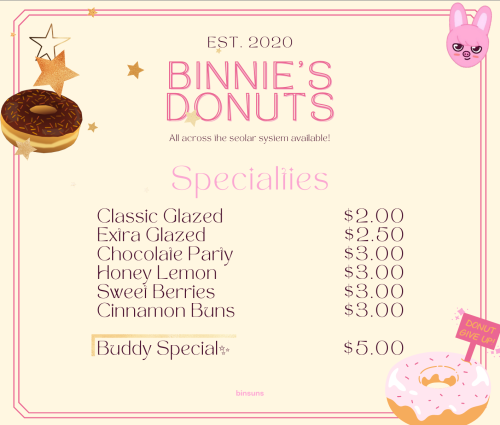 binsuns:binnie’s donut shop for @seo-changbinnies 