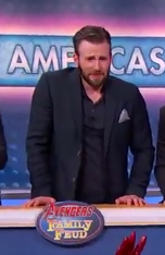 swanwithwifi:  So I was watching the Avengers cast play Family Feud, as any good fan would, and near the end I noticed a dramatic change in Chris Evan’s facial expressions. He lost the game, and here are some pictures from the end:So he’s happy, hugging