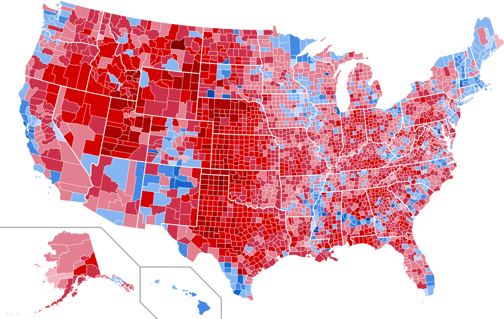 US presidential election results by county, 2004,... - Maps on the Web