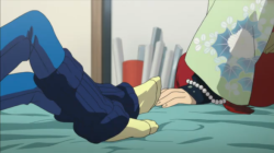 memeousuji:  sugarby-21:  memeousuji:  koujakus hand is so close. so very close. with one swift movement he could just rip those godforsaken yellow socks right off aobas feet and run. never to be seen again. please. please koujaku. koujaku im begging