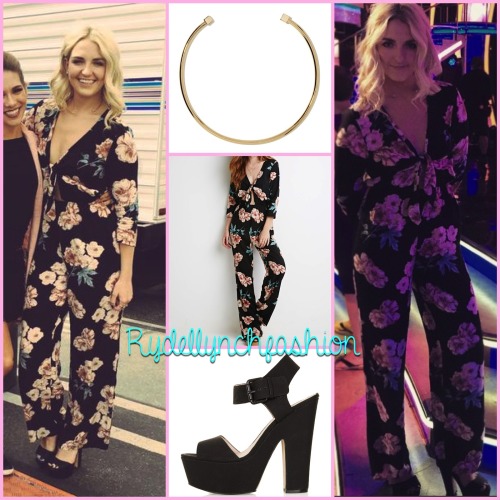 Rydel’s Outfit for Dancing with the Stars (Week 8 Elimination);Self-Tie Knotted Floral Jumpsuit (Exa
