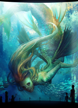 fhtagn-and-tentacles:  MERMAID AQUARIUM by Kyoung Hwan Kim  Don&rsquo;t think my pet @goddess-of-debauchery is a delicate flower. She&rsquo;s just as much a monster 😈