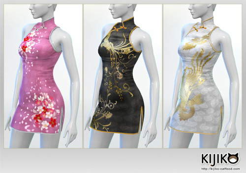 I made a Short Length Cheongsam Dress.This is the dress which is used for screenshots of Panda-Lan L