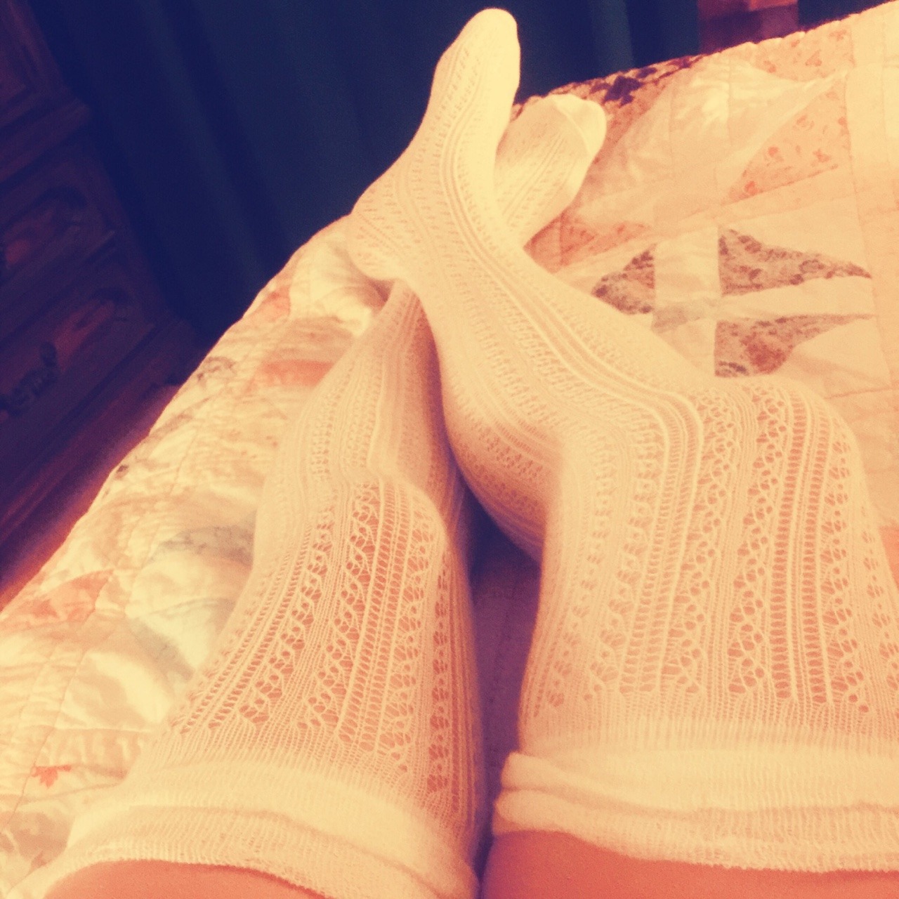 yournaughtydirtylittlesecret:  I got new over the knee socks today and I love them.