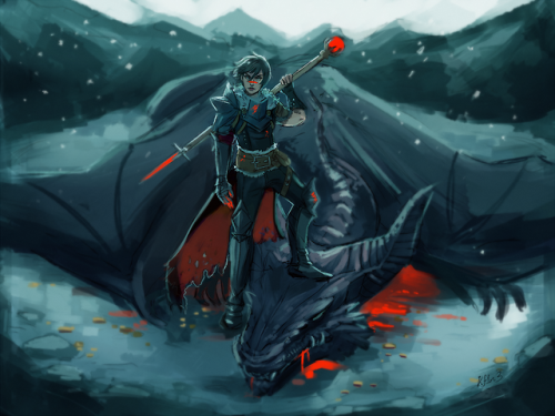 kf1n3:Finally get to share my piece I did for the dragon age calendar!
