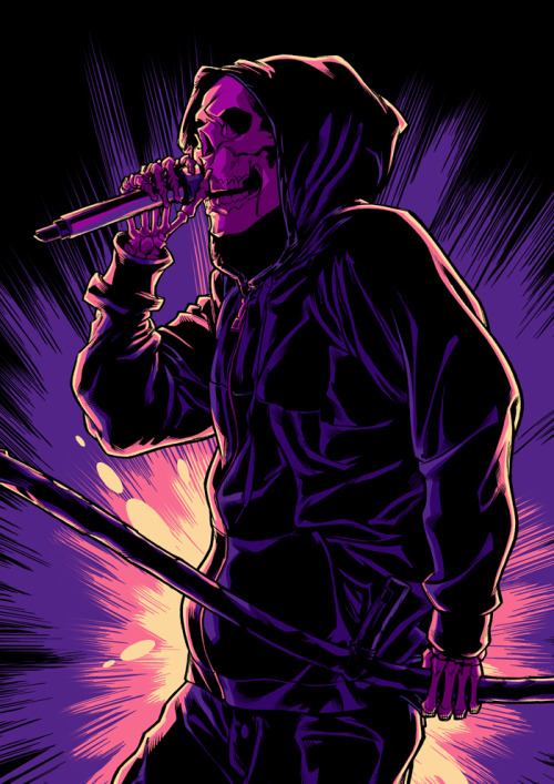 billmund:  I’ve done an edit on this old thing, adding the scythe he so badly needed, and changing his name to The Grim Rapper. Prints available here.