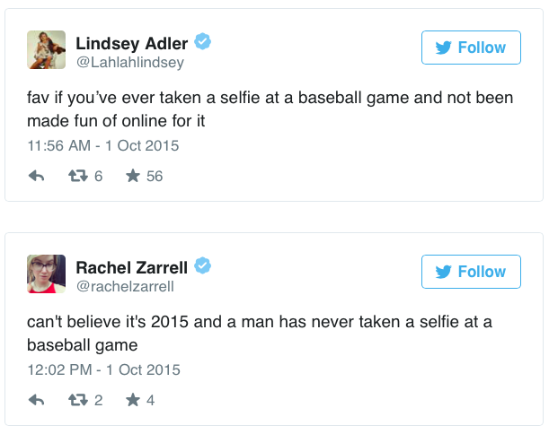 kishona:  micdotcom:   Male announcers mock young women for taking selfies during