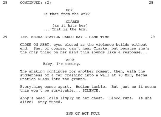 Here’s the next scene from “We Are Grounders, Part 2″, written by Jason Rothenberg. Hold on to your hats!