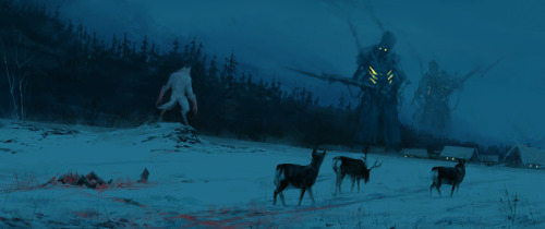 jakubsan:another quick mood concept art from my 1863 - Wolfpack, project some alfa white wolf hunts 