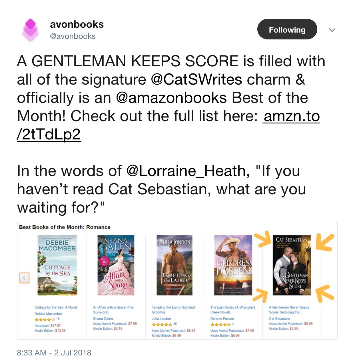 A Gentleman Never Keeps Score by Cat Sebastian