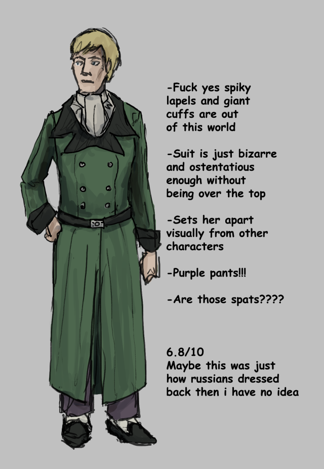 Drawing of Yulia from pathologic classic, alongside text (transcribed below image)