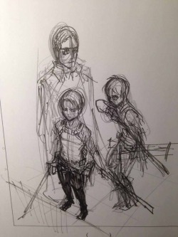 Isayama posts the rough drafts of the Bessatsu Shonen May 2015 cover!