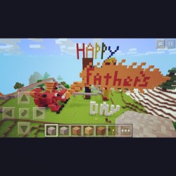 Amin made me a #minecraft Father&rsquo;s Day message! #cool #mcpe #thejrz #family #dragon #flames #art #instaphoto