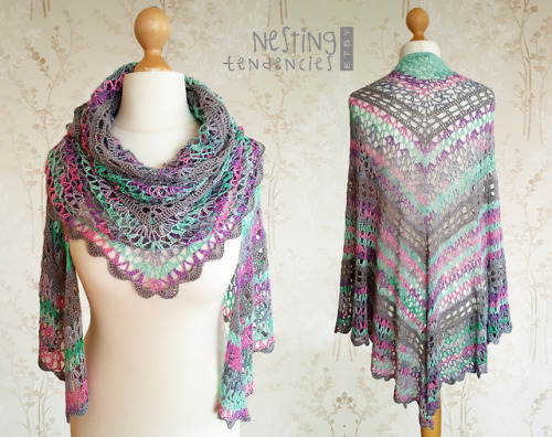 nestingtendencies:Orchids In The Fog Shawl - Available in my Etsy Shop Material: 100% BambooWingspan