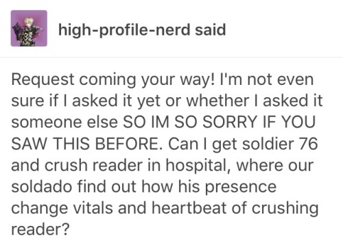 Soldier 76 x Reader S/o rested on their bed as they tapped their finger against their thigh. It was 