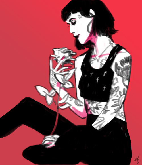 maddsaa:  Hannah Snowdon sketches! (reference: Drop Dead’s Valentines Campaign) Her tattoos make me 