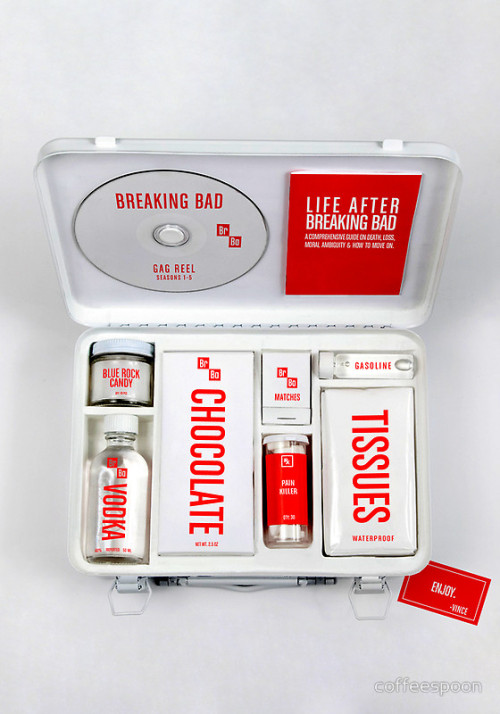  queenruinedmylife: BREAKING BAD - Finale Emergency Kit #are the matches and gasoline for fucking lighting myself on fire 