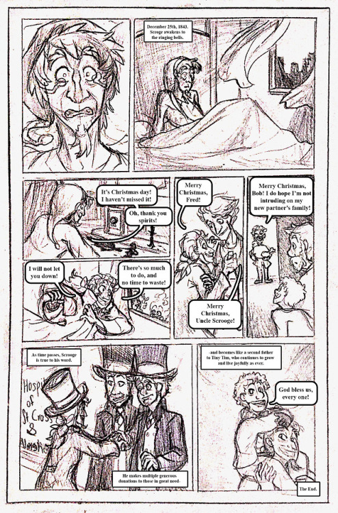 My final comic for Comics Layout. An Adaptation of A Christmas Carol in five pages.