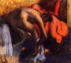 bofransson:  After Bathing, Woman Drying Her Leg Edgar Degas 