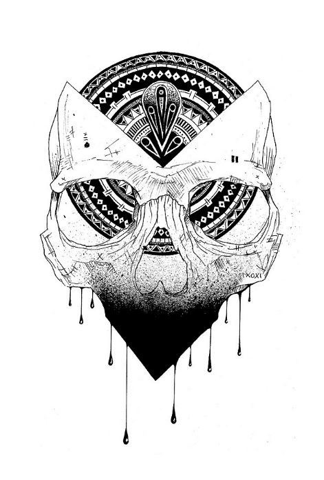 tattoosideas: Enigmatic Skull - MrFourFingers