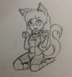 I decided to sketch a catgirl. I might colour