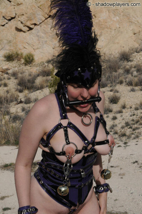 bondage-ponygirls-and-more:  Barefoot Ponygirl Jena Kitten with huge nipple bells. More athttp://www.shadowplayers.com DVDs for sale by mail (best price) at:http://www.shadowplayers.com/Sales.html  Or online through http://videos4sale.com/1028 Download