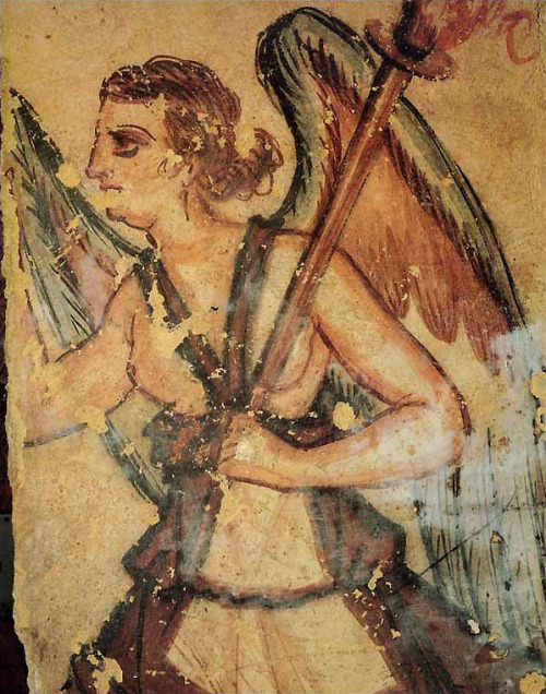 femalenudityinwesternpainting:“Vanth” (Mural in the tomb of Aninas in Tarquinia, Italy) byAnonymus (